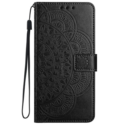 For iPhone 16 Pro Max Case Wallet PU Leather Mandala Pattern Phone Cover with Strap