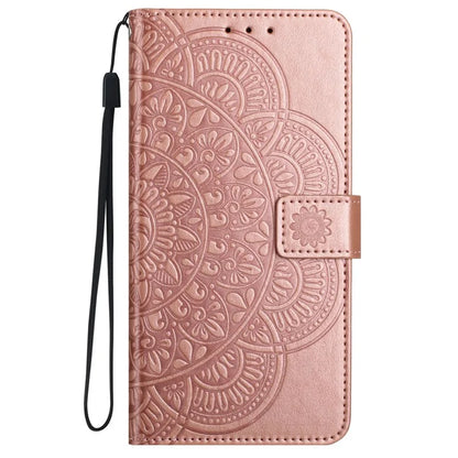 For iPhone 16 Pro Max Case Wallet PU Leather Mandala Pattern Phone Cover with Strap