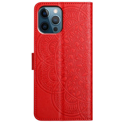 For iPhone 16 Pro Max Case Wallet PU Leather Mandala Pattern Phone Cover with Strap