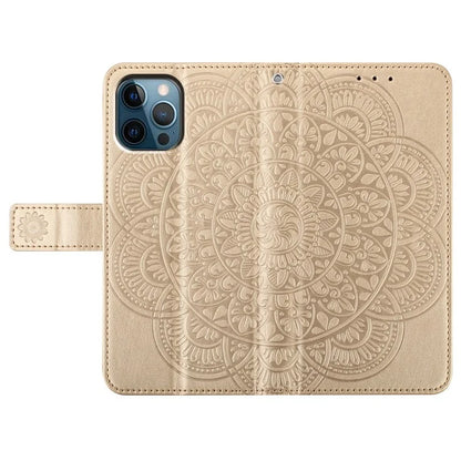 For iPhone 16 Pro Max Case Wallet PU Leather Mandala Pattern Phone Cover with Strap