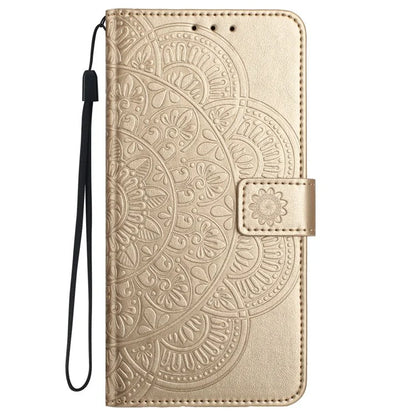 For iPhone 16 Pro Max Case Wallet PU Leather Mandala Pattern Phone Cover with Strap