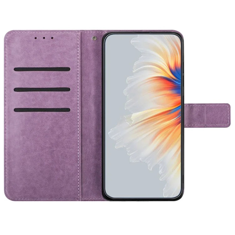 For iPhone 16 Pro Max Case Wallet PU Leather Mandala Pattern Phone Cover with Strap