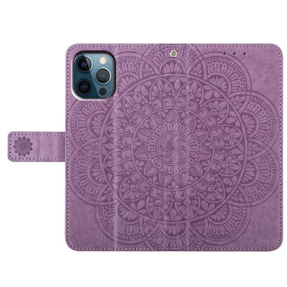 For iPhone 16 Pro Max Case Wallet PU Leather Mandala Pattern Phone Cover with Strap