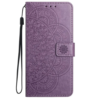 For iPhone 16 Pro Max Case Wallet PU Leather Mandala Pattern Phone Cover with Strap