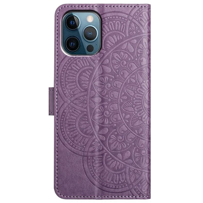 For iPhone 16 Pro Max Case Wallet PU Leather Mandala Pattern Phone Cover with Strap