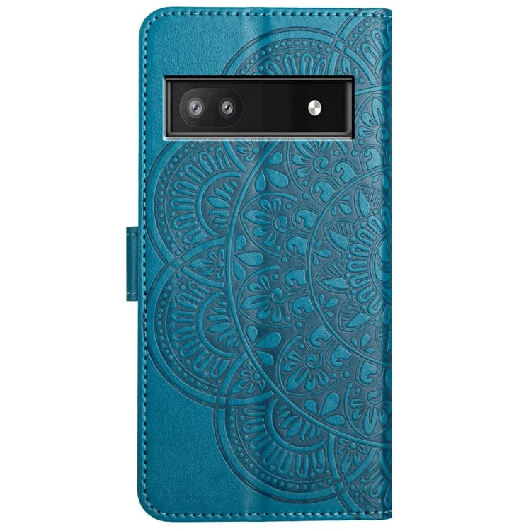 For Google Pixel 8a Case PU Leather Mandala Imprinted Phone Cover