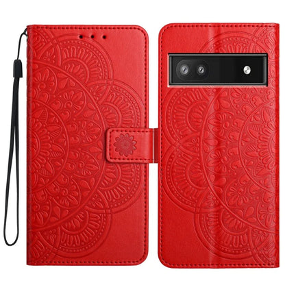 For Google Pixel 8a Case PU Leather Mandala Imprinted Phone Cover