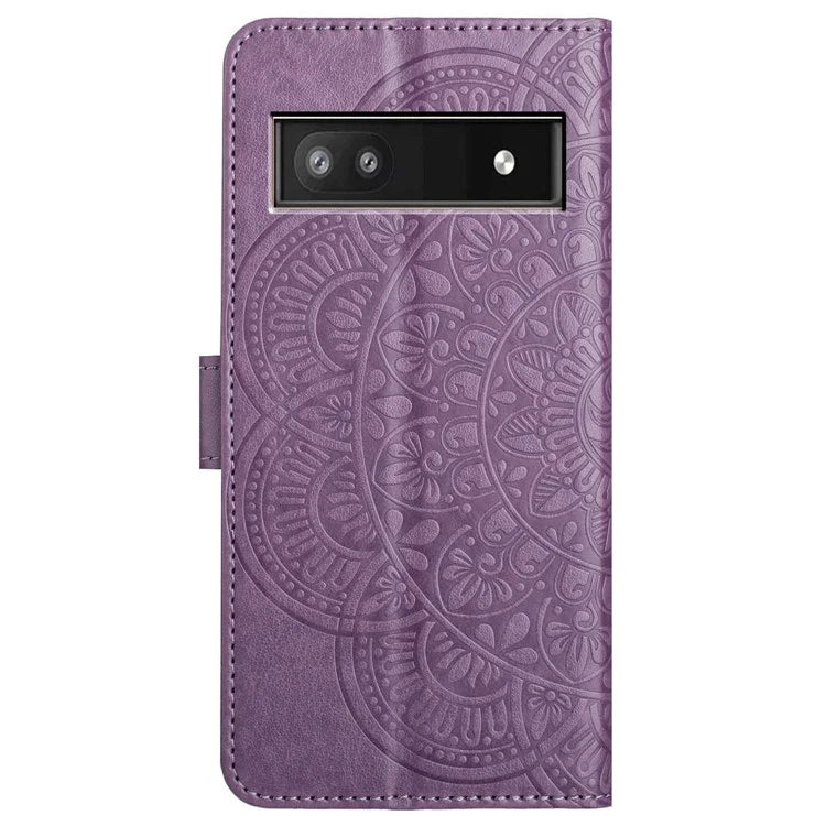 For Google Pixel 8a Case PU Leather Mandala Imprinted Phone Cover