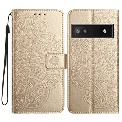 For Google Pixel 8a Case PU Leather Mandala Imprinted Phone Cover