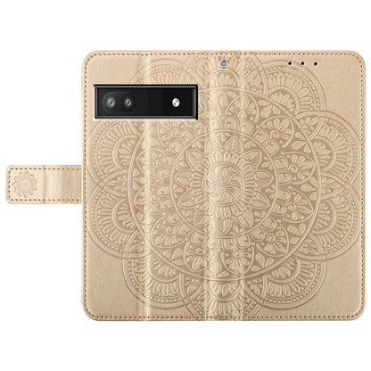 For Google Pixel 8a Case PU Leather Mandala Imprinted Phone Cover