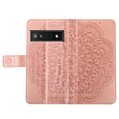 For Google Pixel 8a Case PU Leather Mandala Imprinted Phone Cover