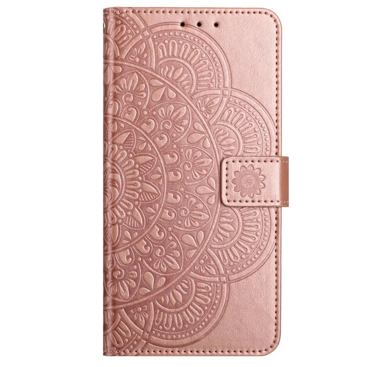 For Google Pixel 8a Case PU Leather Mandala Imprinted Phone Cover