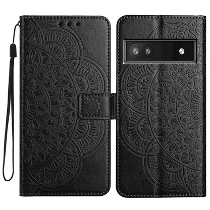 For Google Pixel 8a Case PU Leather Mandala Imprinted Phone Cover
