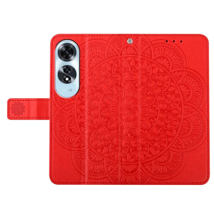 For Oppo A60 4G Case PU Leather Mandala Imprinted Wallet Phone Cover
