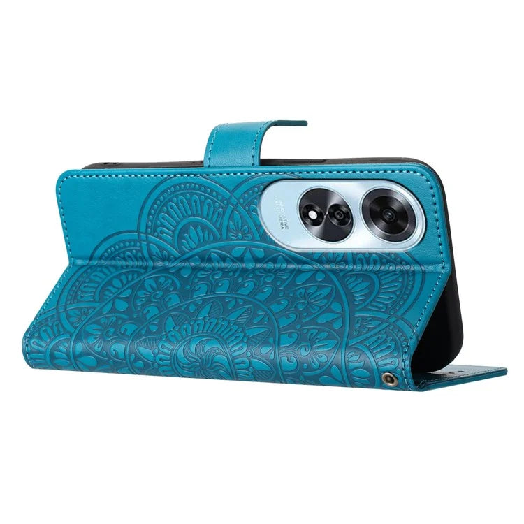 For Oppo A60 4G Case PU Leather Mandala Imprinted Wallet Phone Cover