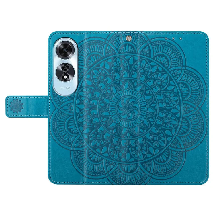 For Oppo A60 4G Case PU Leather Mandala Imprinted Wallet Phone Cover