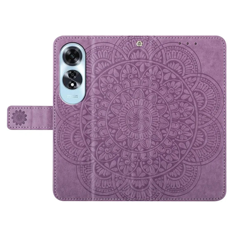 For Oppo A60 4G Case PU Leather Mandala Imprinted Wallet Phone Cover