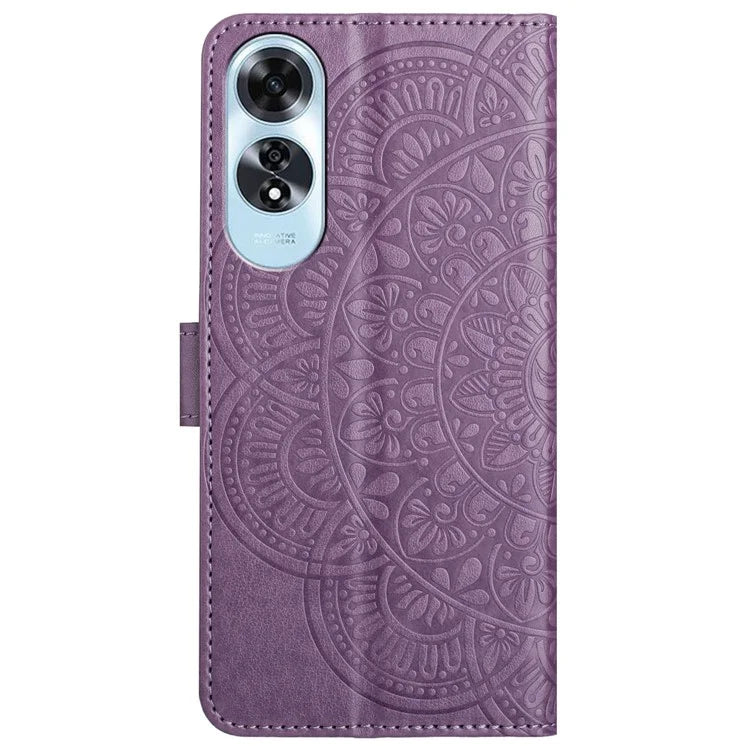 For Oppo A60 4G Case PU Leather Mandala Imprinted Wallet Phone Cover