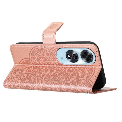 For Oppo A60 4G Case PU Leather Mandala Imprinted Wallet Phone Cover