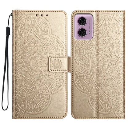 For Motorola Moto G34 5G Case Mandala Imprinted PU Leather Phone Cover