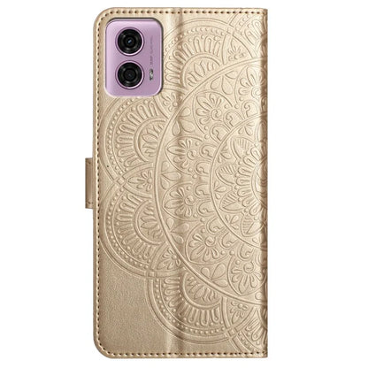 For Motorola Moto G34 5G Case Mandala Imprinted PU Leather Phone Cover