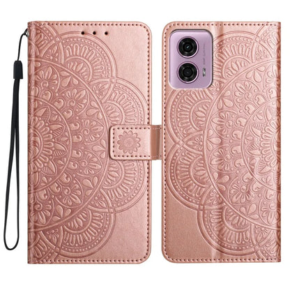 For Motorola Moto G34 5G Case Mandala Imprinted PU Leather Phone Cover