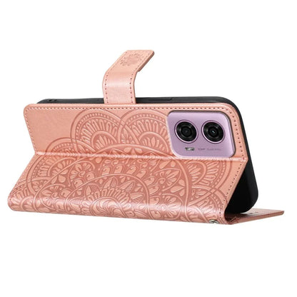 For Motorola Moto G34 5G Case Mandala Imprinted PU Leather Phone Cover