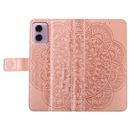 For Motorola Moto G34 5G Case Mandala Imprinted PU Leather Phone Cover