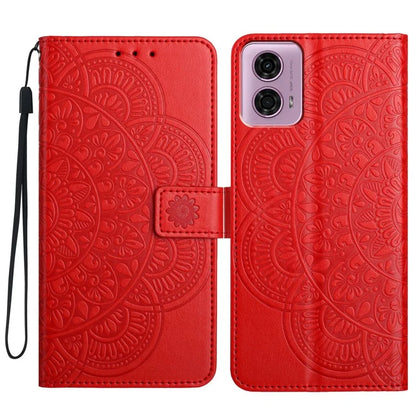 For Motorola Moto G34 5G Case Mandala Imprinted PU Leather Phone Cover
