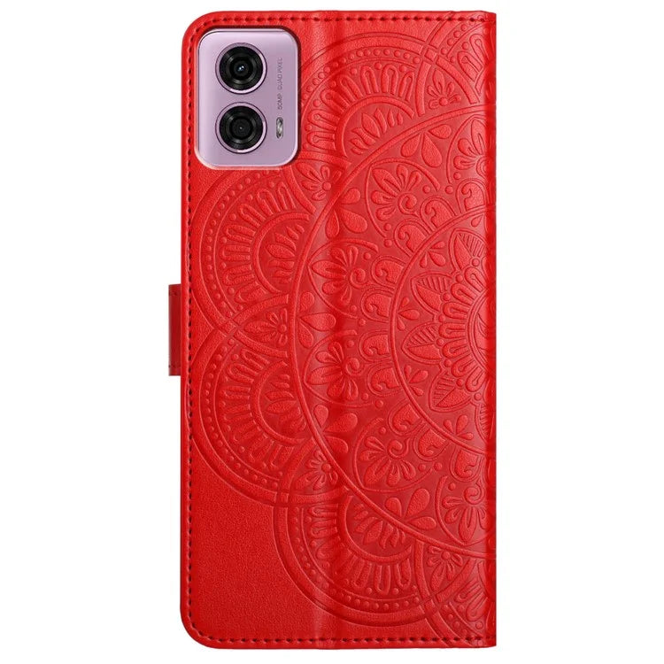 For Motorola Moto G34 5G Case Mandala Imprinted PU Leather Phone Cover