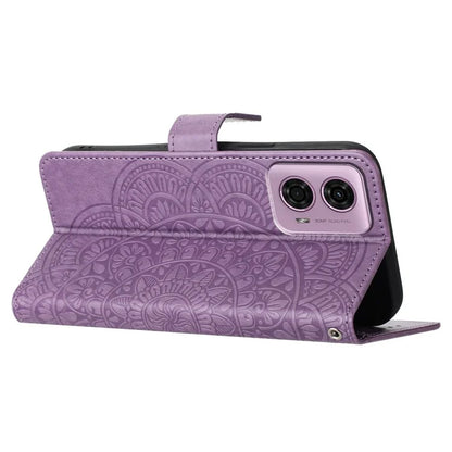 For Motorola Moto G34 5G Case Mandala Imprinted PU Leather Phone Cover