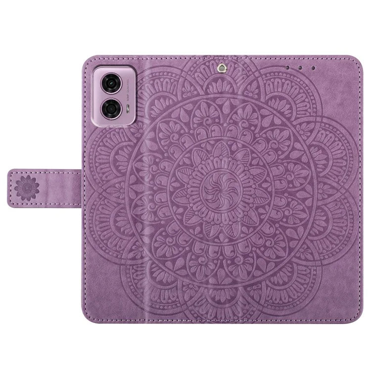 For Motorola Moto G34 5G Case Mandala Imprinted PU Leather Phone Cover