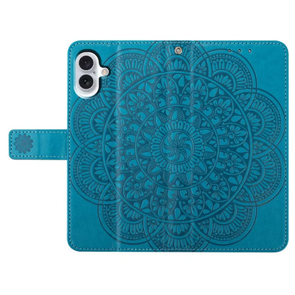 For iPhone 16 Case Mandala Flower PU Leather Flip Wallet Phone Cover