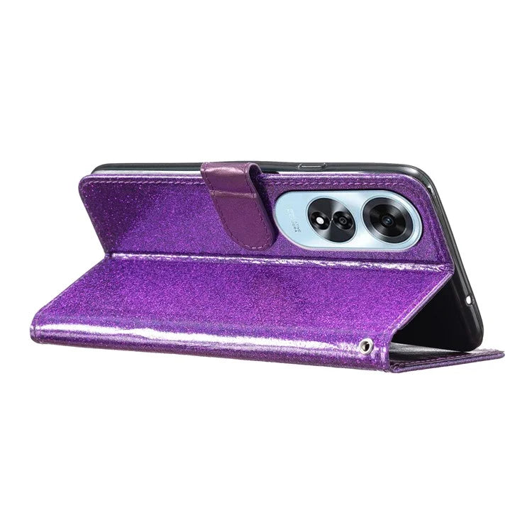 For Oppo A60 4G Wallet Case Glitter Leather Anti-Scratch Phone Cover