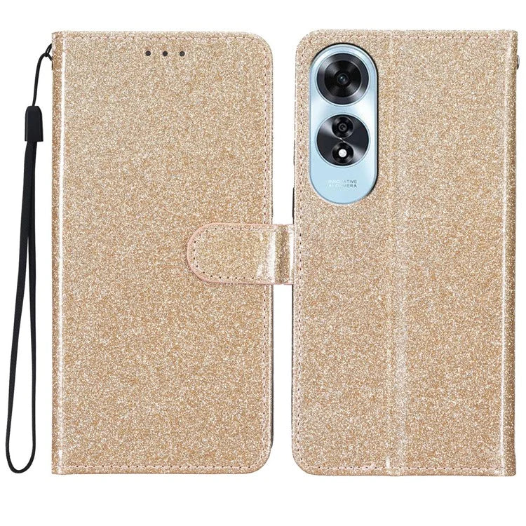 For Oppo A60 4G Wallet Case Glitter Leather Anti-Scratch Phone Cover