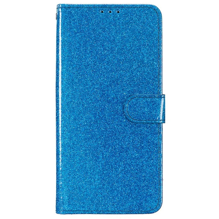 For iPhone 16 Plus Case PU Leather Wallet Folding Stand Glitter Phone Cover