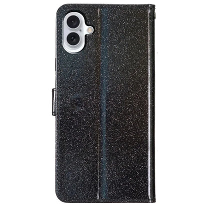 For iPhone 16 Protective Case Glitter Leather Wallet Phone Cover