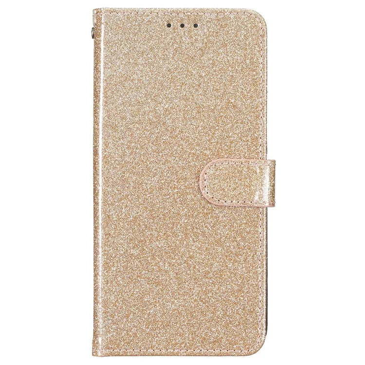 For iPhone 16 Protective Case Glitter Leather Wallet Phone Cover