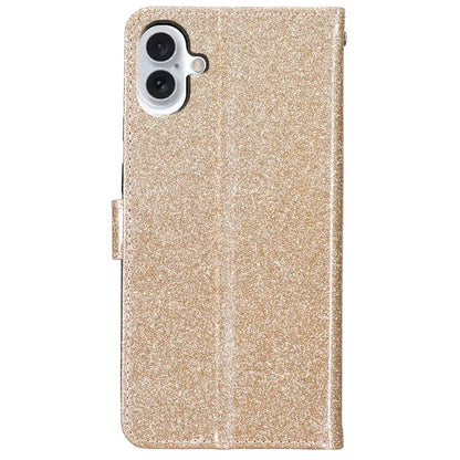 For iPhone 16 Protective Case Glitter Leather Wallet Phone Cover