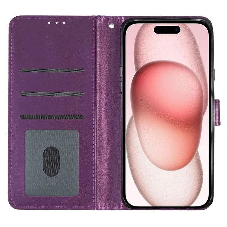For iPhone 16 Protective Case Glitter Leather Wallet Phone Cover