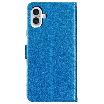For iPhone 16 Protective Case Glitter Leather Wallet Phone Cover
