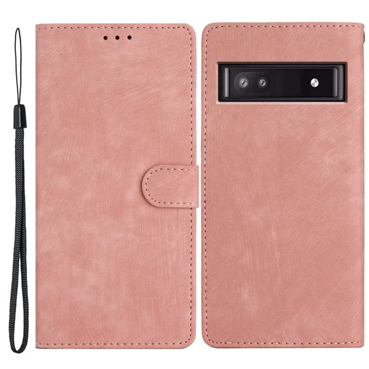 For Google Pixel 8a Case Skin-Touch PU Leather Wallet Phone Cover