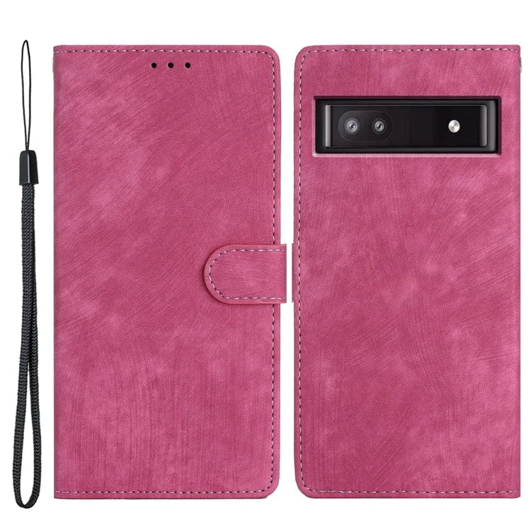 For Google Pixel 8a Case Skin-Touch PU Leather Wallet Phone Cover