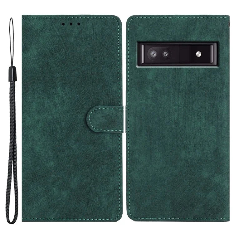 For Google Pixel 8a Case Skin-Touch PU Leather Wallet Phone Cover