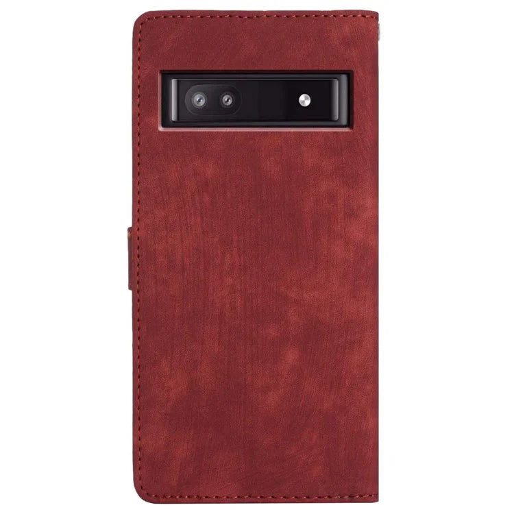 For Google Pixel 8a Case Skin-Touch PU Leather Wallet Phone Cover