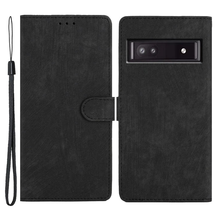 For Google Pixel 8a Case Skin-Touch PU Leather Wallet Phone Cover
