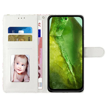 For Google Pixel 8a Case Pattern Printing Leather Phone Cover with Hand Strap