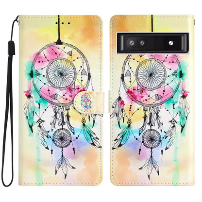For Google Pixel 8a Case Pattern Printing Leather Phone Cover with Hand Strap
