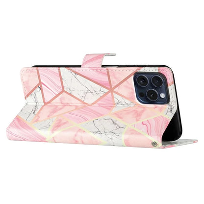 For iPhone 16 Pro Case Print Pattern Design PU Leather Phone Cover with Card Slots Wrist Strap
