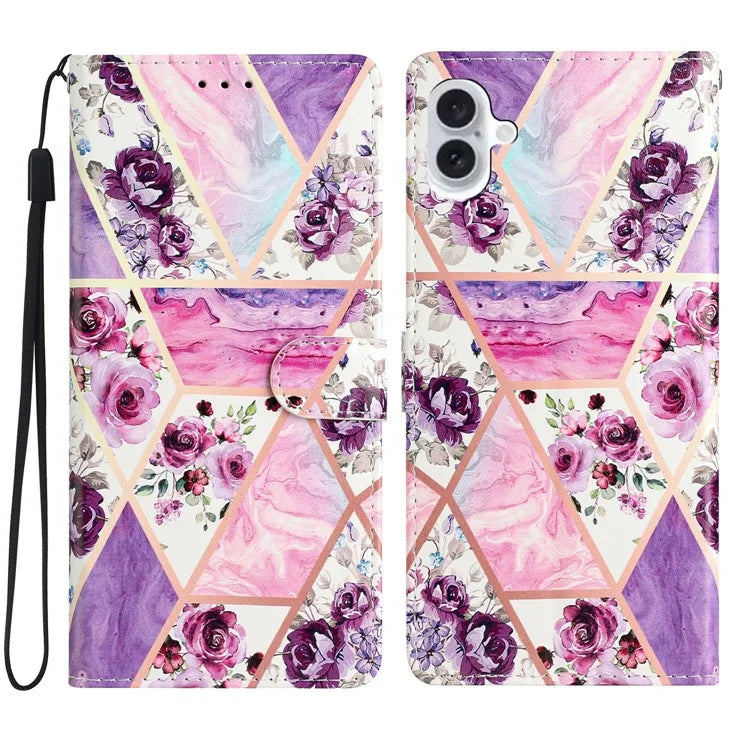 For iPhone 16 Case Card Slots Wallet Pattern Print PU Leather Phone Cover